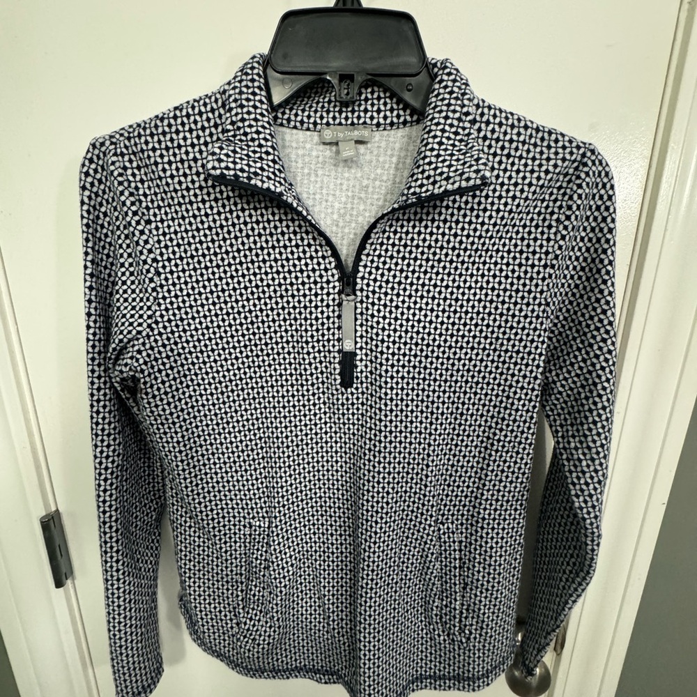 T by TALBOTS QUARTER ZIP PULLOVER SIZE P